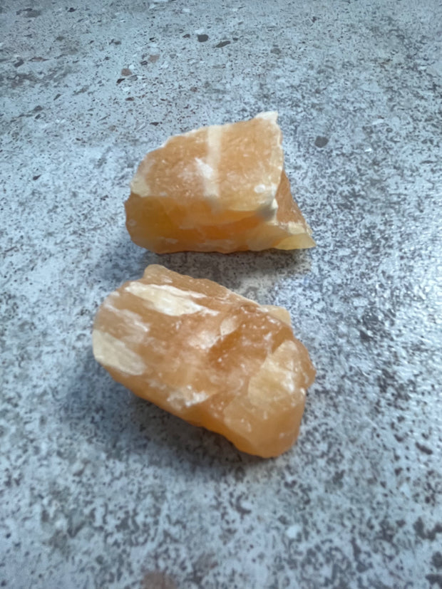 Rough Orange Calcite Chunks