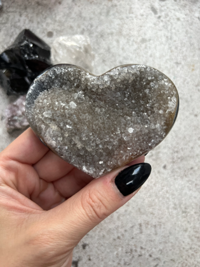 Premium Agate Druzy Heart Crystal