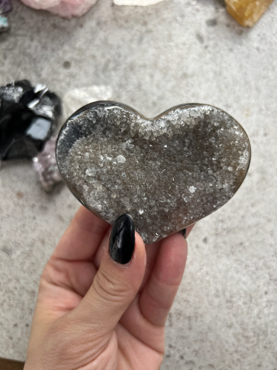 Premium Agate Druzy Heart Crystal