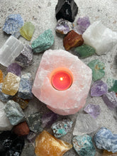 Load image into Gallery viewer, Extra Large Rough Rose Quartz Candle Holder
