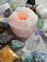 Load image into Gallery viewer, Extra Large Rough Rose Quartz Candle Holder
