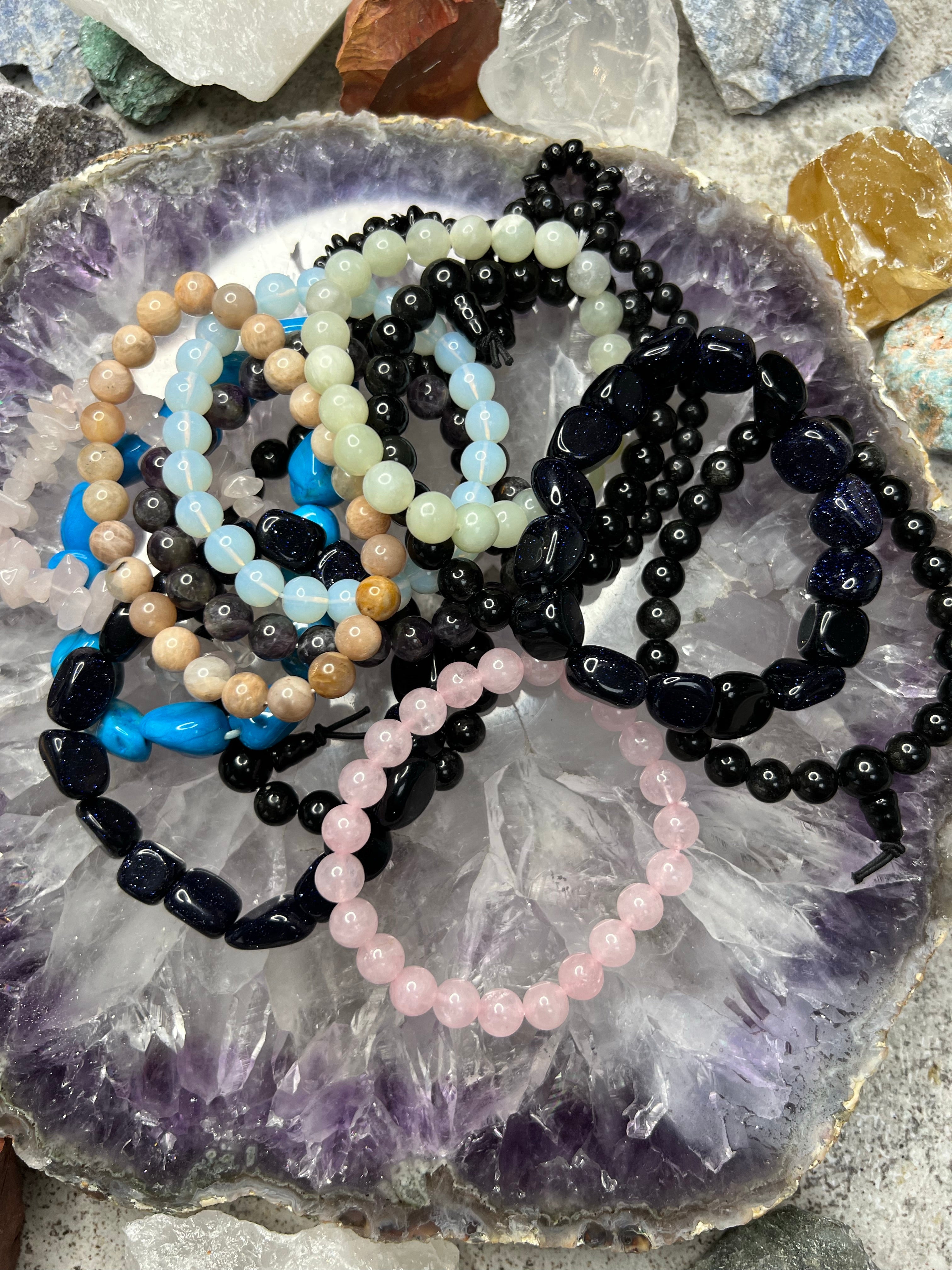 Healing crystal bracelets